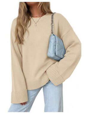 Oversized Crewneck Long Sleeve Pullover Sweater